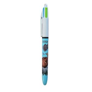 BIC 4 COULEUR ENCRE PASTEL TURQUOISE MULTI ANIMAUX