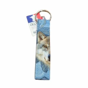 Porte clés à laniére bleu loup parc zoologique CERZA Normandie
